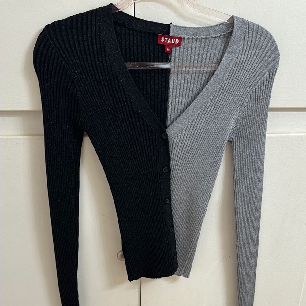 STAUD new black and gray sparkly shirt.
